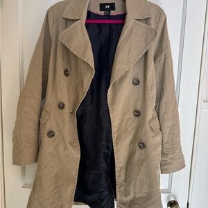 H&M Beige and Pink Lined Coat
